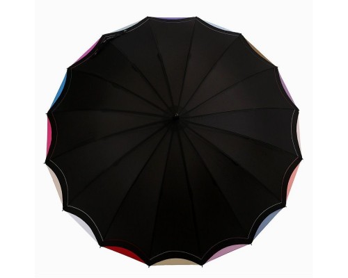 Зонт-трость "Три Слона" женский №2161-black