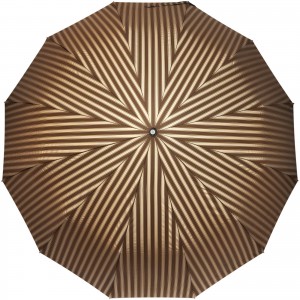 Зонт "Три Слона" мужской арт.  M7121-1, купол D=124 см, 12 спиц, коричневый с золотом, ручка прямая пластик, семейный