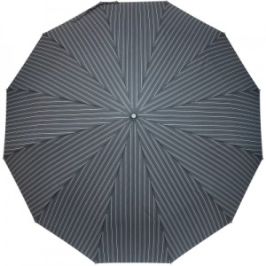 Зонт "Три Слона" мужской арт.  M7121-2, купол D=124 см, 12 спиц, серый в полоску, ручка прямая пластик, семейный