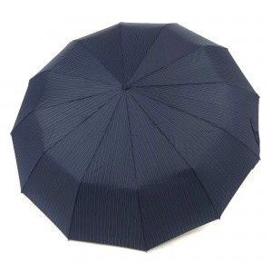 Зонт "Три Слона" мужской арт.  M7121-5, купол D=124 см, 12 спиц, синий в полоску, ручка прямая пластик, семейный